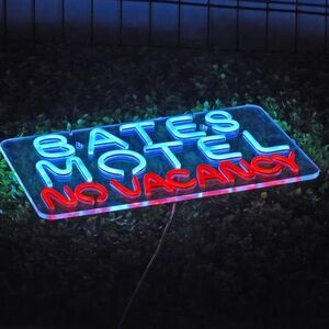 Bates Neon Sign - Blue and Red